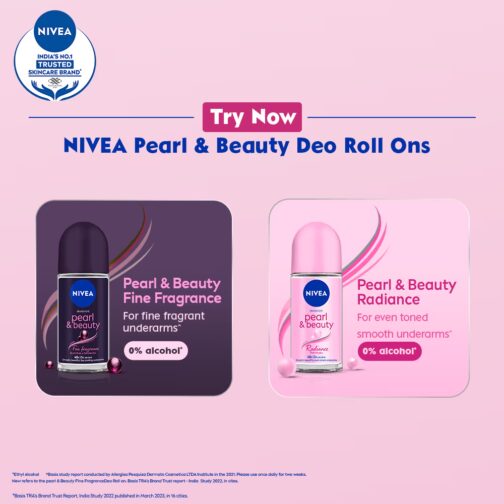 Nivea Pearl & Beauty Deodorant Roll On 48H (50ml) - Image 6