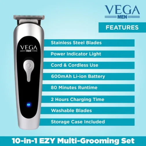 VEGA Men 10-in-1 Ezy Multi-grooming Set (VHTH-22) - Image 4