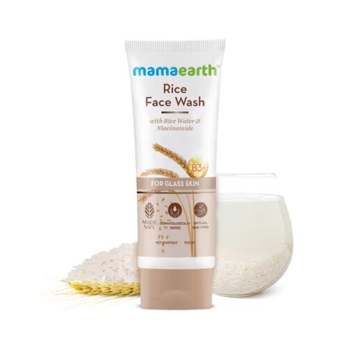 mamaearth Rice Face Wash With Rice Water & Niacinamide for Glass Skin - 100 ml