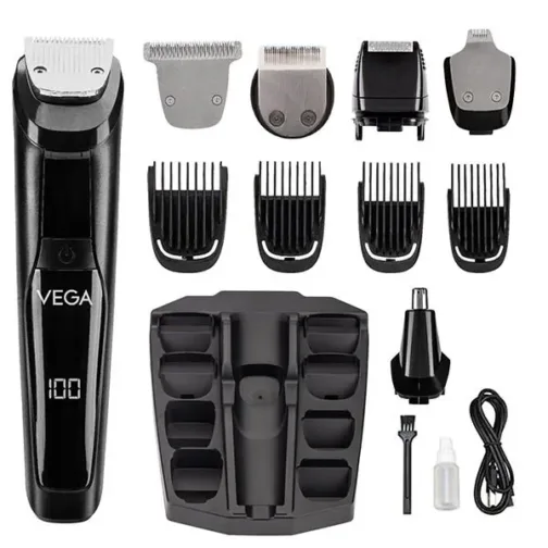 VEGA Men 9-in-1 Multi-Grooming Set with Beard/Hair Trimmer, Nose Trimmer & Body Groomer And Shaver, (VHTH-21)