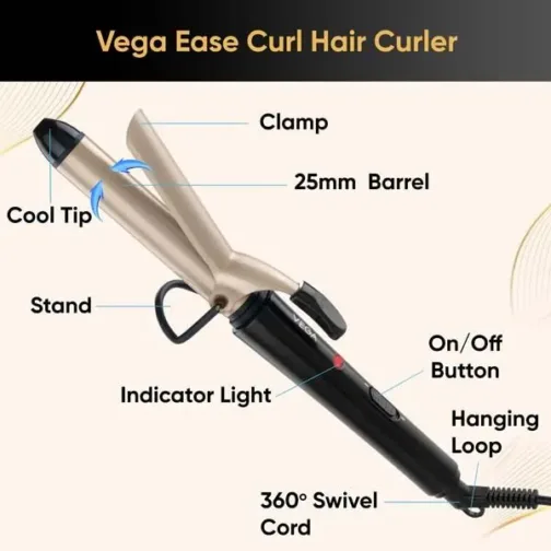 Ease Curl Hair Curler (25MM Barrel) - VHCH-02 - Image 4